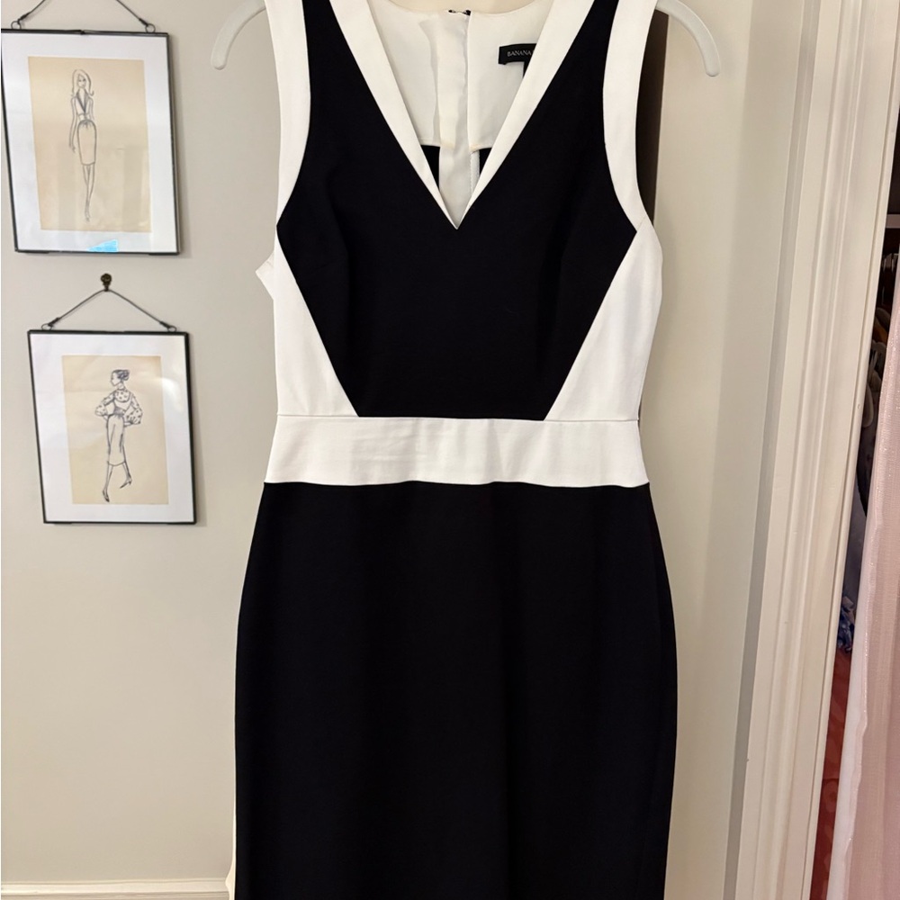 Banana Republic Black and White Dress